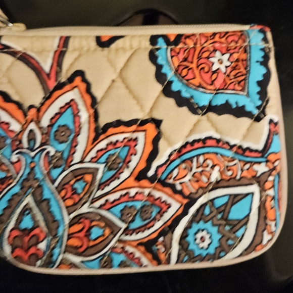 #636 Vera Bradley Tan Quilted Multicolor Coin Purse - Picture 3 of 6